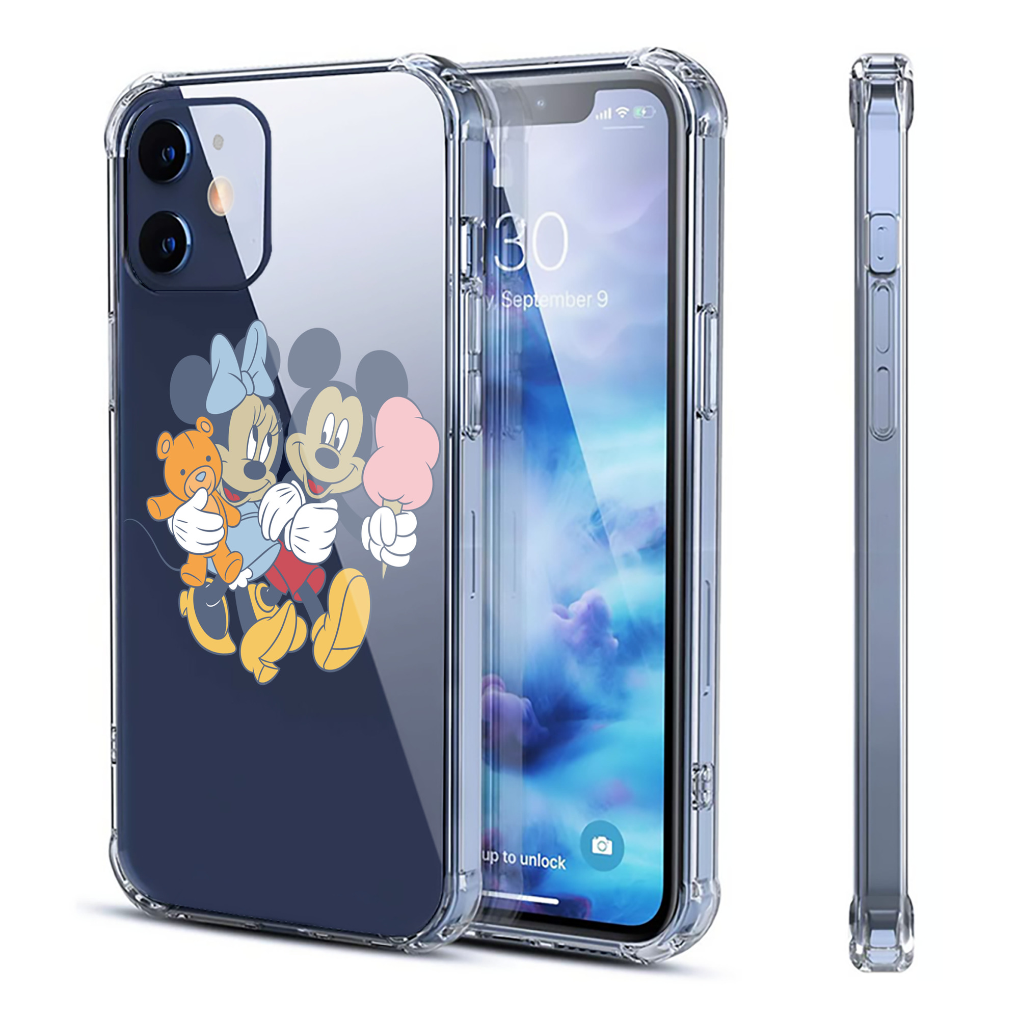（画像用） ミッキーマウス Mickey Mouse 【iPhone 12シリーズ対応】透明スマホケース（クリアソフトケース）
